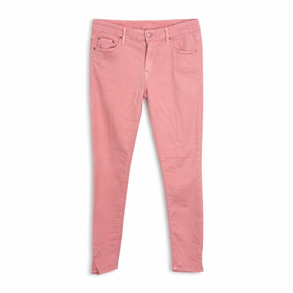 MOTHER The Looker Crop Jeans Pink Featherweight Pop Size 30 High Rise Skinny
